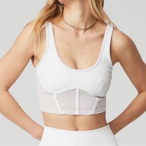 ALO Yoga White Mesh Sports Bra